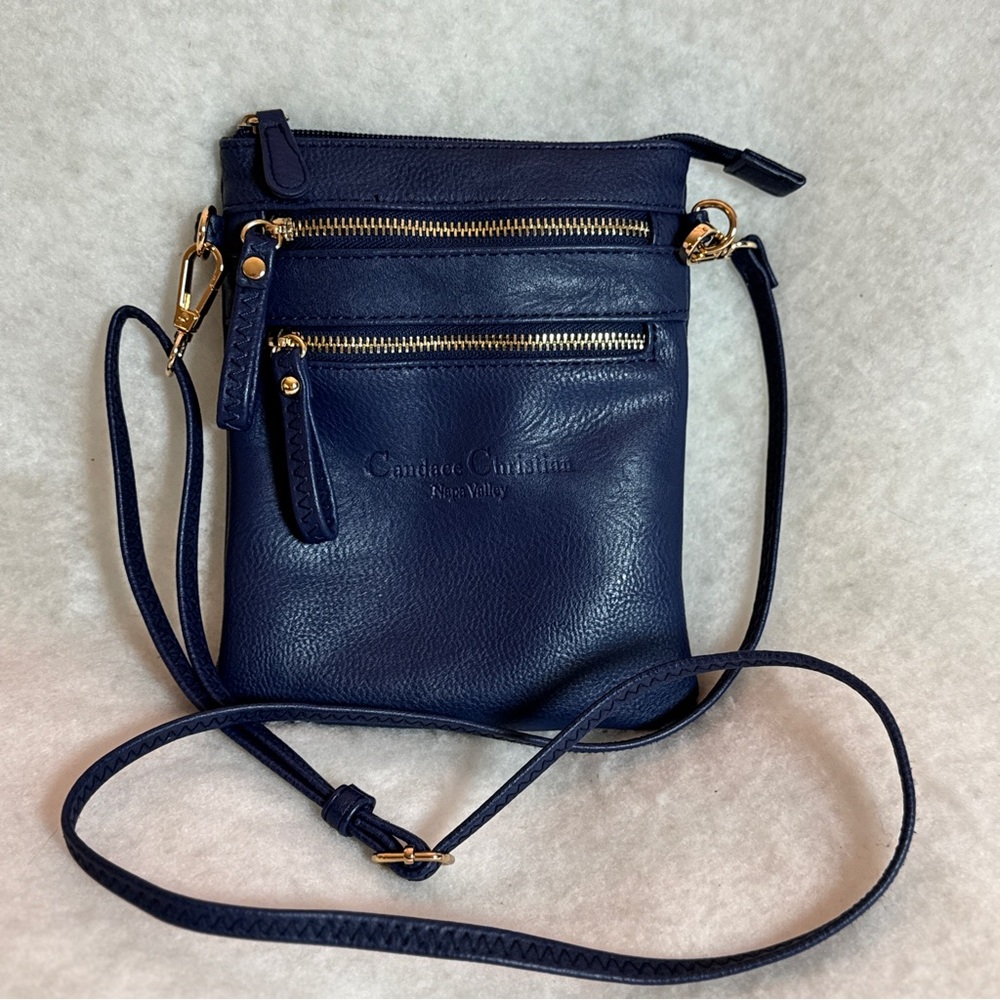 Candace‎ Christian Royal Blue Napa Valley Crossbody Purse with Adjustable Strap
